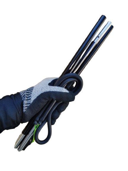 Foldspear folded and collapsed